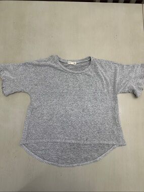 Tucker + Tate Girls Heather Gray High-Low Short Sleeve Knit Top - Size L 10/12